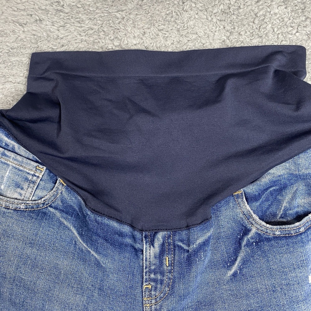 Old Navy Maternity Straight Full Panel Jeans Distressed Pants Size 12 Grunge NWT - Picture 5 of 12